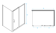 Душевой уголок RGW Passage PA-74 (PA-14B + Z-050-2B) 150x100, прозрачное, черный, 410874150-14