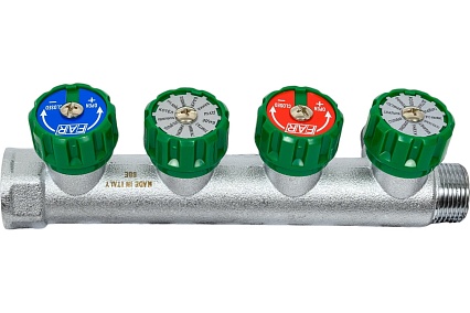 Регулируемый коллектор с 4 отводами FAR 3/4" М24х19 FK 3856 C34
