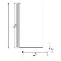 Шторка для ванны Damixa Skyline DX35WBS-D080-140MT 80x140 хром, прозрачное