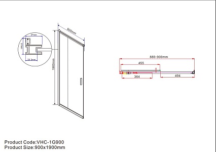 Душевой уголок Vincea Garda VSS-1G9011CLBN 110x90 брашированный никель, прозрачный