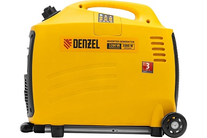 Инверторный генератор Denzel GT-3200iSE 3,2 кВт, 230 В, бак 6 л, закрытый корпус, электростартер 94703