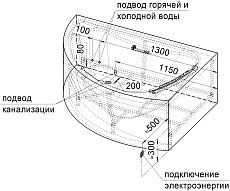 Акриловая ванна Радомир Альбена 168х120 L