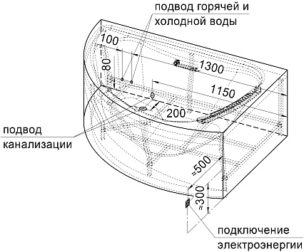 Акриловая ванна Радомир Альбена 168х120 L