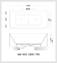 Акриловая ванна Art&Max AM-601-1795-795 179.5x79.5