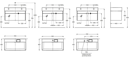 Тумба с раковиной Kerama Marazzi Logica 90 см 2 ящика