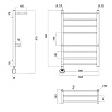Полотенцесушитель электрический Domoterm Медея П8 500x800 EL ТЭН слева, 2 полки, хром