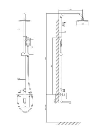 Душевая стойка Rush Bruny BR4335-40