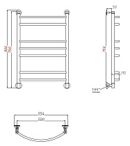 Полотенцесушитель водяной Aquanet Romeo(г2) 50x80 см