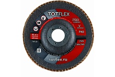 Круг лепестковый торцевой AGGRESSOR-PRO 2 125x22 мм, V, Р40, 25 шт TOTFLEX 4631166199619