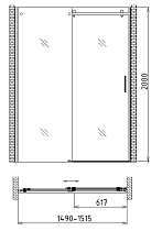 Душевая дверь Gemy Modern Gent S25191B 150x200