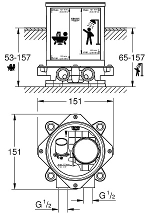 Скрытая часть напольного смесителя Grohe 45984001