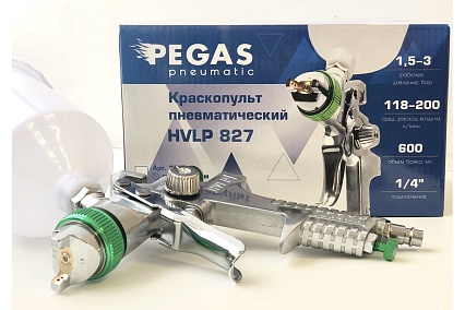 Краскопульт Pegas Pneumatic HVLP827 сопло 1.7 мм 2713
