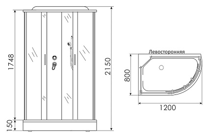 Душевая кабина Erlit Comfort ER3512PL-C3 120x80 см