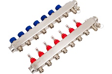 Комплект коллекторов Ридан SSM-7RF set с расходомерами и кронштейнами, 7 контуров 088U0957R