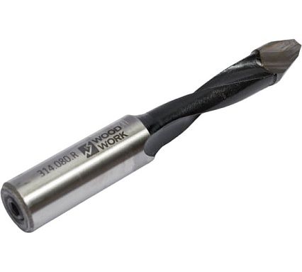 Сверло присадочное сквозное 8x70x10 мм, для ЛДСП, правое WOODWORK 314.080.R