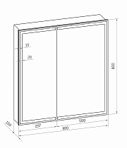 Зеркальный шкаф Континент Allure LED 80x80 с подсветкой, МВК045