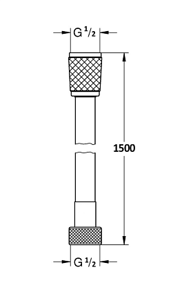 Шланг AQUAme AQM1500B 150 см ПВХ, черный