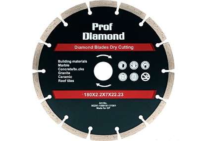Диск алмазный отрезной по бетону и камню Prof Diamond 180x22.2xZ14/7x2.2мм TORGWIN S79734