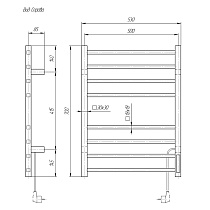 Полотенцесушитель электрический Domoterm Квадро DMT 109-S П8 50x70 TBOX EK с таймером, хром