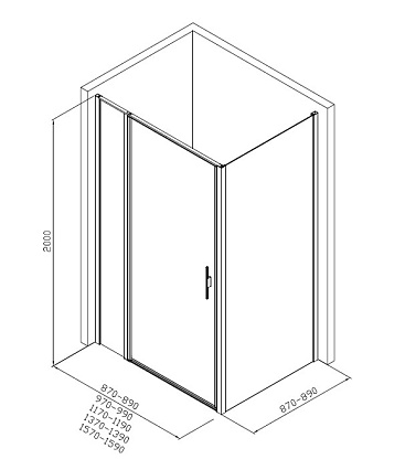 Душевой уголок Allen Brau Priority 160x90 3.31038.BA + 3.31044.BA, прозрачный, серебро браш