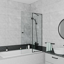 Шторка для ванны D&K Matrix 90x140 DG1109025 прозрачное, черный матовый