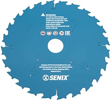Диск пильный по дереву 210х30 мм, 24Т SENIX AECS-0008