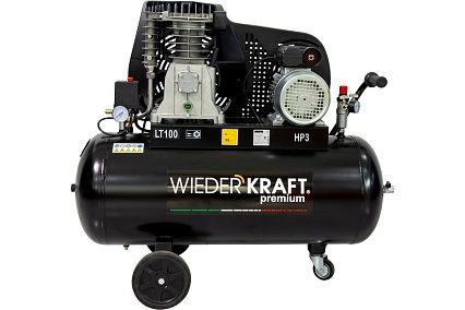 Воздушный ременной компрессор 100л 453л/мин Wiederkraft WDK-91053