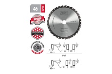 Диск пильный для резки стали Drycut 355x2.4/2.0/25.4 мм, 66T, A=-5° FTR WOODWORK 46.355.66