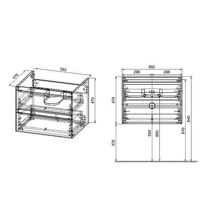 Тумба с раковиной Vincea Luka new 60 см C.Oak