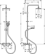 Душевая стойка Hansgrohe Vernis Shape 230 1jet 26284000, с термоcтатом