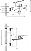 Смеситель для ванны Rush Socotra ST1235-44