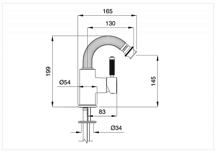 Смеситель для биде Bugnatese Olimp OLIMP-BSM2-03/24-L золото 24 карат