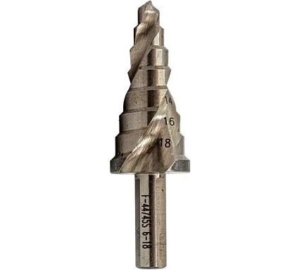Сверло ступенчатое спиральное в блистере (6-18 мм; HSS M2) Forsage F-44745S 49040