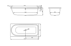 Стальная ванна Bette Ocean 8855-000 170x75 см,область для ног справа/слив в центре