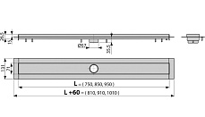 Душевой лоток Alcaplast Modular APZ13-850 85 см, без решетки