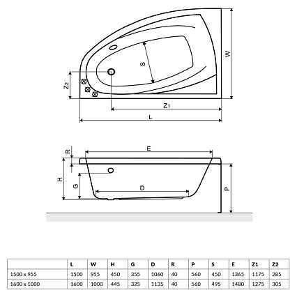 Акриловая ванна Excellent Aquaria Comfort 160x100 R