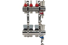 Коллекторная группа PROFACTOR латунь, с расходомерами, в сборе, 1х3 выхода 3/4 ЕК PF MB 802.3