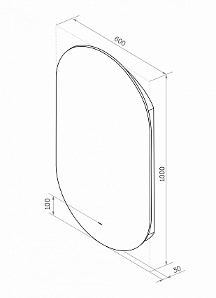 Зеркало Art&Max Torino 60x100 с подсветкой (теплый свет), AM-Tor-600-1000-DS-C