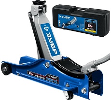 Подкатной домкрат Зубр профессионал т-55-k 2т, 80-380 мм в кейсе 43058-2-K