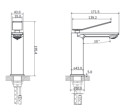 Смеситель для раковины Vincea Verse VBF-2VE1MB черный матовый