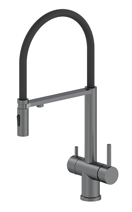 Смеситель для кухни Oliveeka OL-458009-BGM с подкл. к фильтру, оружейный металл