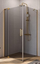 Душевой уголок Cezares Slider SLIDER-AH-1-100-100/110-GRIGIO-BORO 100x100/110 серое, брашированное золото