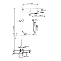 Душевая стойка WasserKRAFT A299.162.218.BM Thermo с термостатом, черный