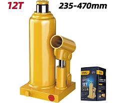 Домкрат бутылочный гидравлический 12т DQ71012 (высота подъема 235-470мм) Deli 130445