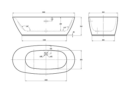 Акриловая ванна Vincea VBT-103 180x84