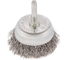 Щетка чашка со шпилькой (50 мм; витая проволока 0.3 мм) для дрели Сибртех 744757