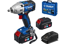 Бесщеточный гайковерт Зубр Профессионал т7 20 В, 500 Нм, 2 акб (4 ач), кейс GB-500-42