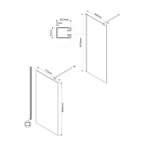 Душевая перегородка Vincea Walk-In VSW-1H800CGGM 80x200 вороненая сталь, тонированное