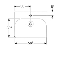 Тумба с раковиной Geberit Smyle Square 60 см, белый глянцевый