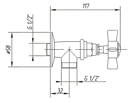 Запорный вентиль Migliore Princeton ML.PRN-858.RA медь